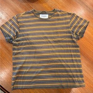Corridor Men's Short Sleeve Striped Tee - Blue and Brown
